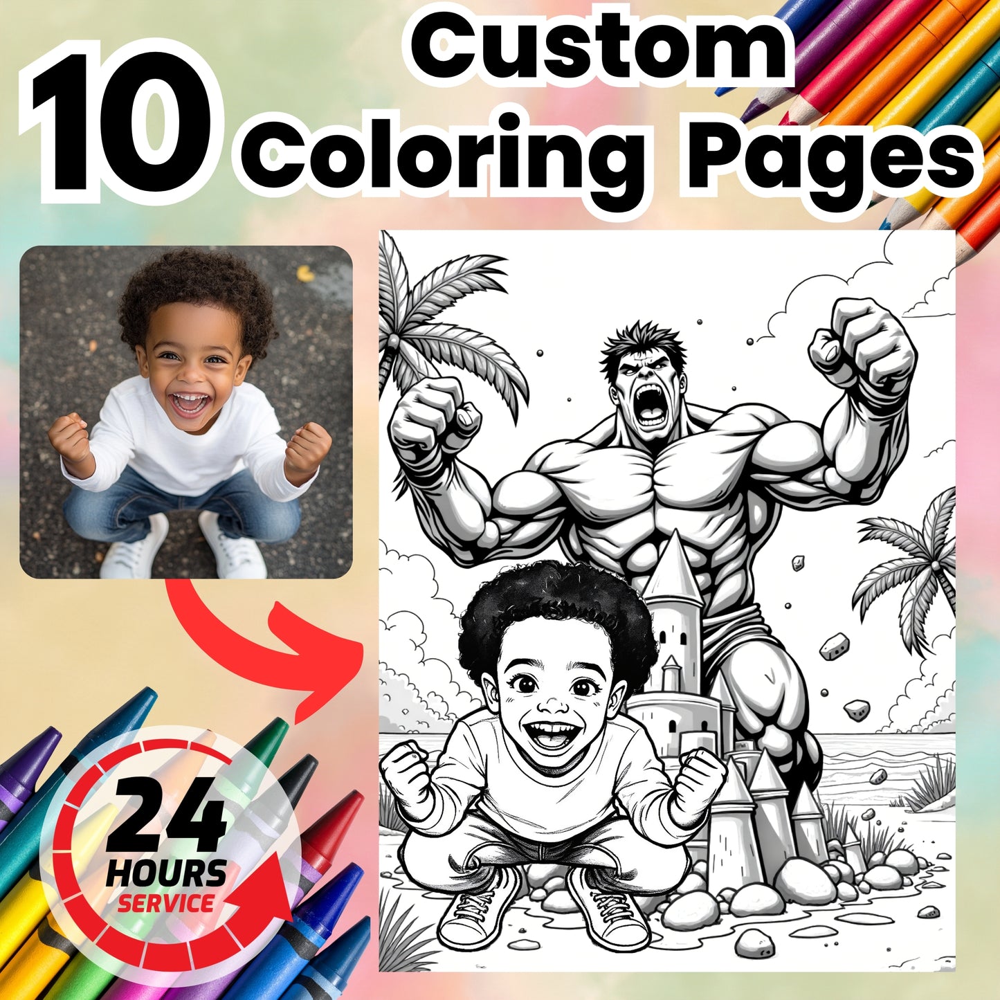 Super ColorPages™: Personalized Photo Coloring Pages – Fun Digital Gift for Kids & Calm Screen-Free Time