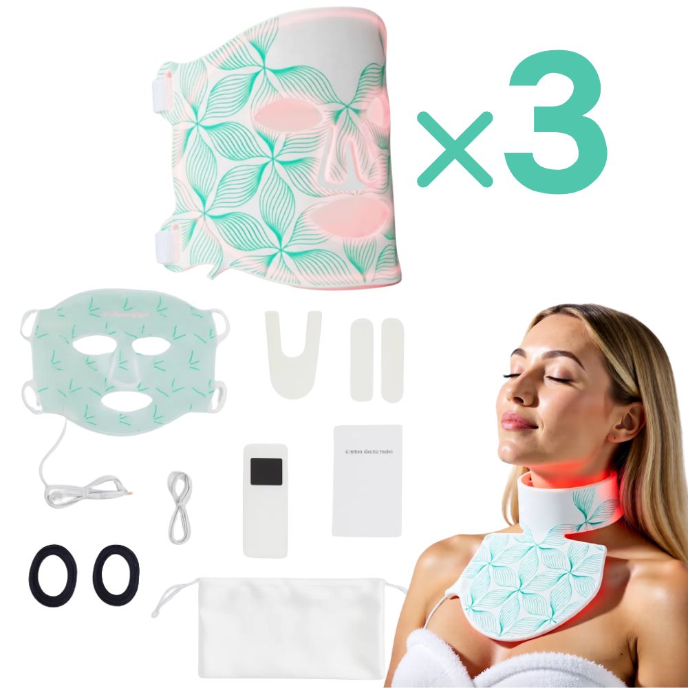 GlowSculpt™ Red Light Therapy Mask | Medical-Grade LED Facial & Décolleté Rejuvenator
