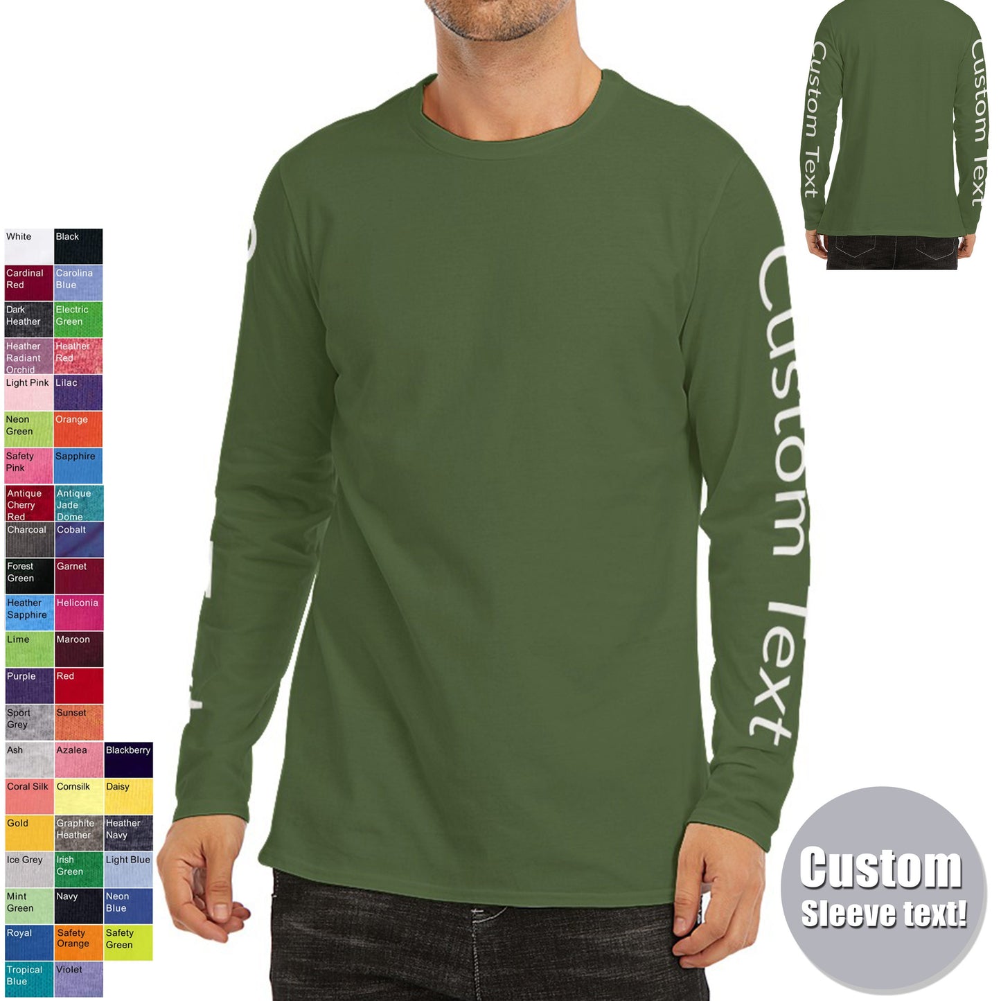 Cotton Shirts, Custom Long Sleeve Shirts, Customized Long Sleeve, Unisex Long Sleeve Shirt, Add Your Text T-Shirt, Personalized Shirts,