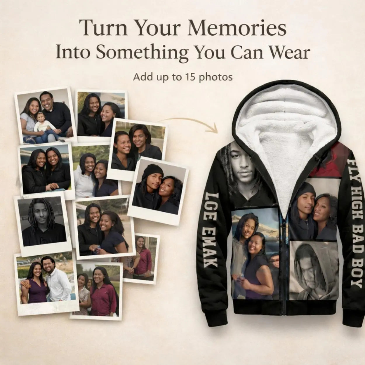 Custom Memorial Hoodie & Bomber Jacket – Personalized Photo Collage Tribute Gift