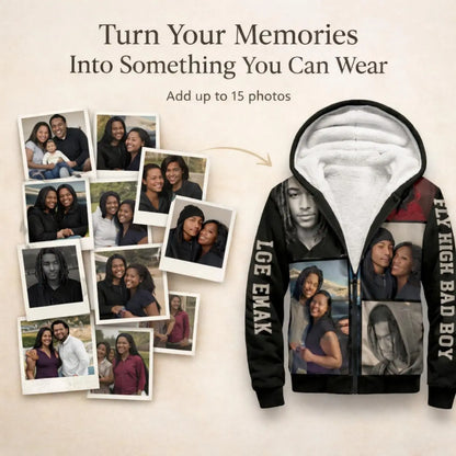 Custom Memorial Hoodie & Bomber Jacket – Personalized Photo Collage Tribute Gift