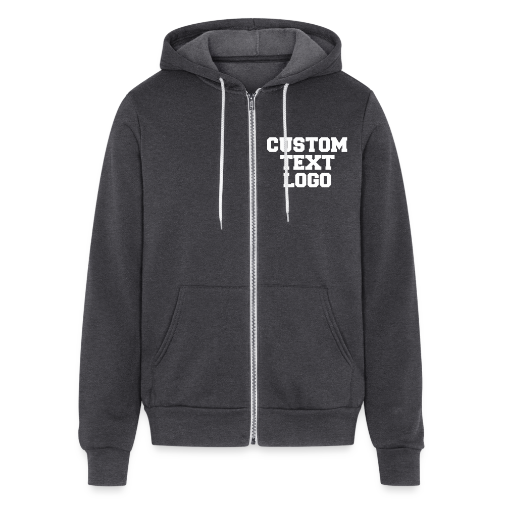 Bella + Canvas Unisex Full Zip Hoodie - charcoal grey