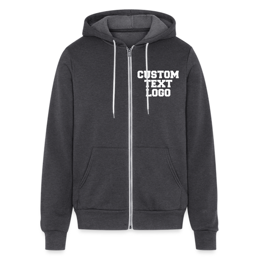 Bella + Canvas Unisex Full Zip Hoodie - charcoal grey