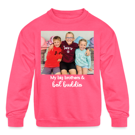 Kids' Crewneck Sweatshirt - neon pink