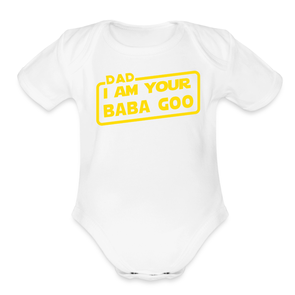 Organic Short Sleeve Baby Bodysuit - white