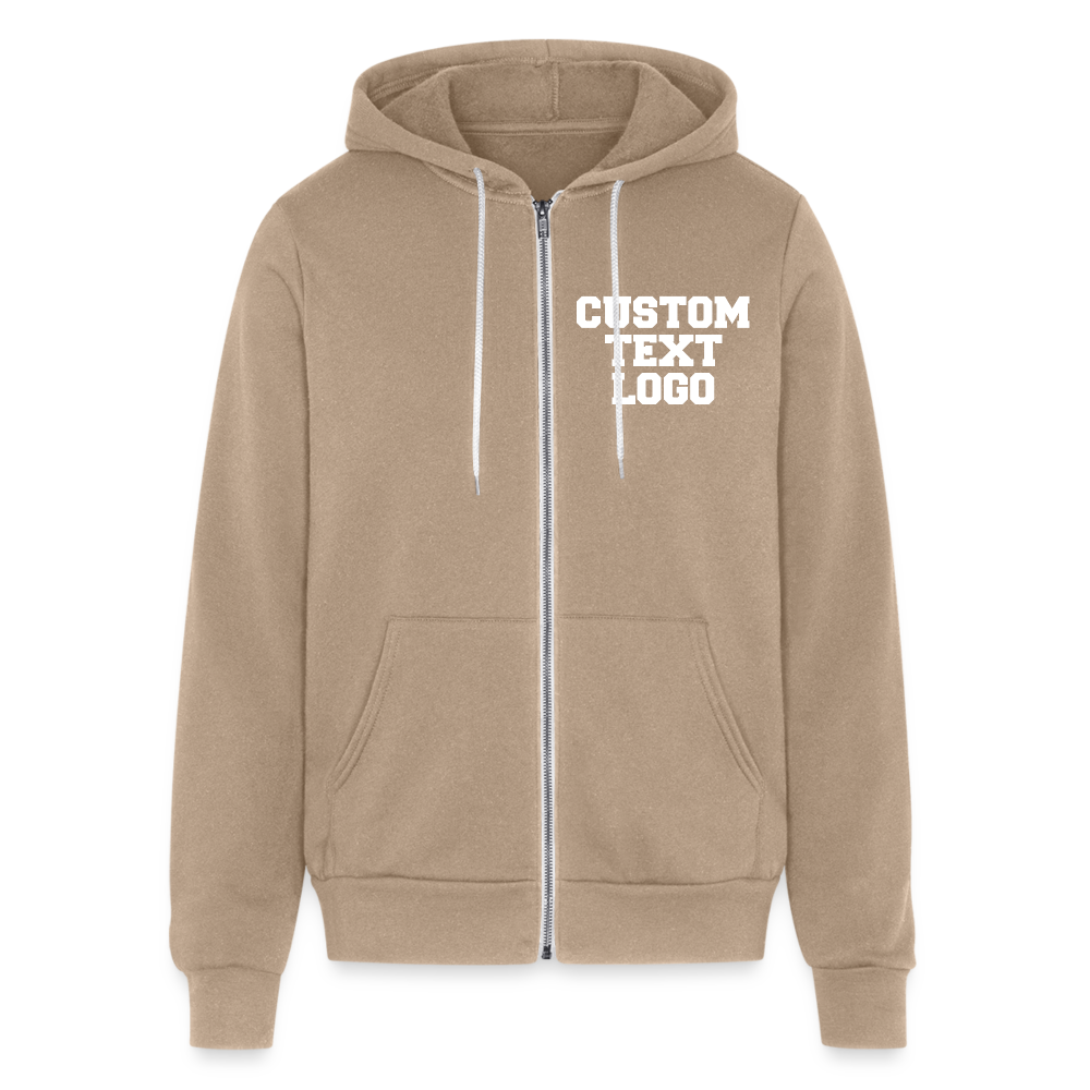 Bella + Canvas Unisex Full Zip Hoodie - tan