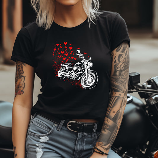 Valentine's Day Motorcycle Biker Heart Shirt