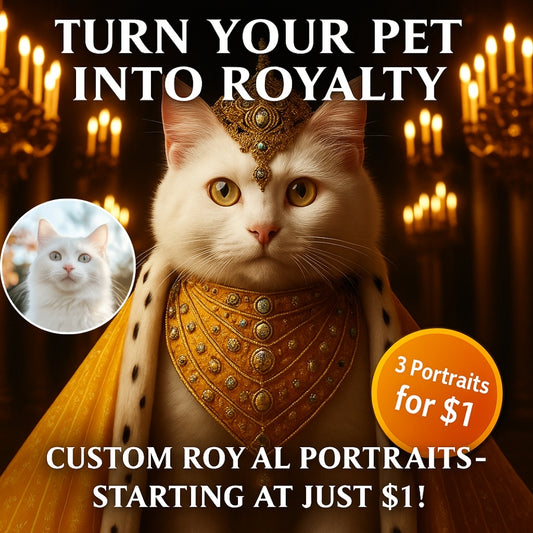 Custom Royal Pet Portrait – Turn Your Cat or Dog into a Masterpiece