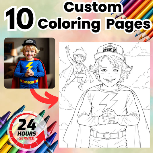 Super ColorPages™: Personalized Photo Coloring Pages – Fun Digital Gift for Kids & Calm Screen-Free Time
