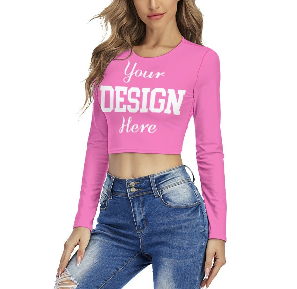 Custom Long Sleeve Crop Top,Photo Shirt, Crop Tops For Women,Ladies Custom Shirt, Cropped, Bridesmaid,Customized T-shirt,Personalized Shirt