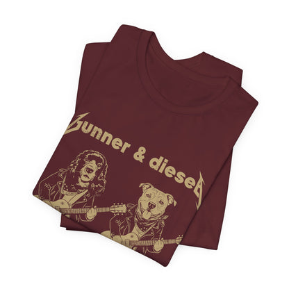 Rock Dog Duo T-Shirt — "Bunner & Diesel" Vintage Guitar Band Tee