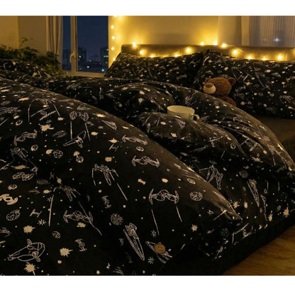 Star Duvet Cover Set with 2 Pillowcases + Free Fairy Lights – Ultimate Space Bedding