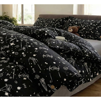 Star Duvet Cover Set with 2 Pillowcases + Free Fairy Lights – Ultimate Space Bedding