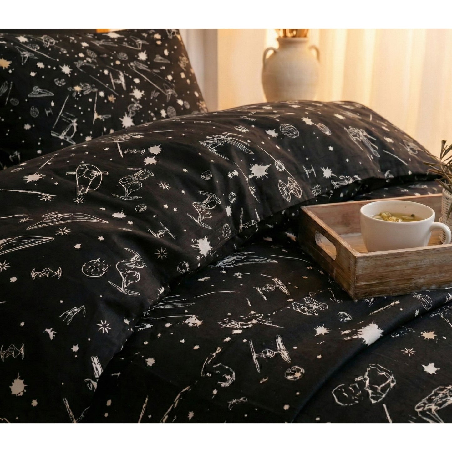 Star Duvet Cover Set with 2 Pillowcases + Free Fairy Lights – Ultimate Space Bedding