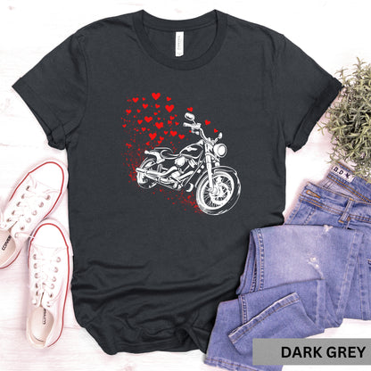 Valentine's Day Motorcycle Biker Heart Shirt