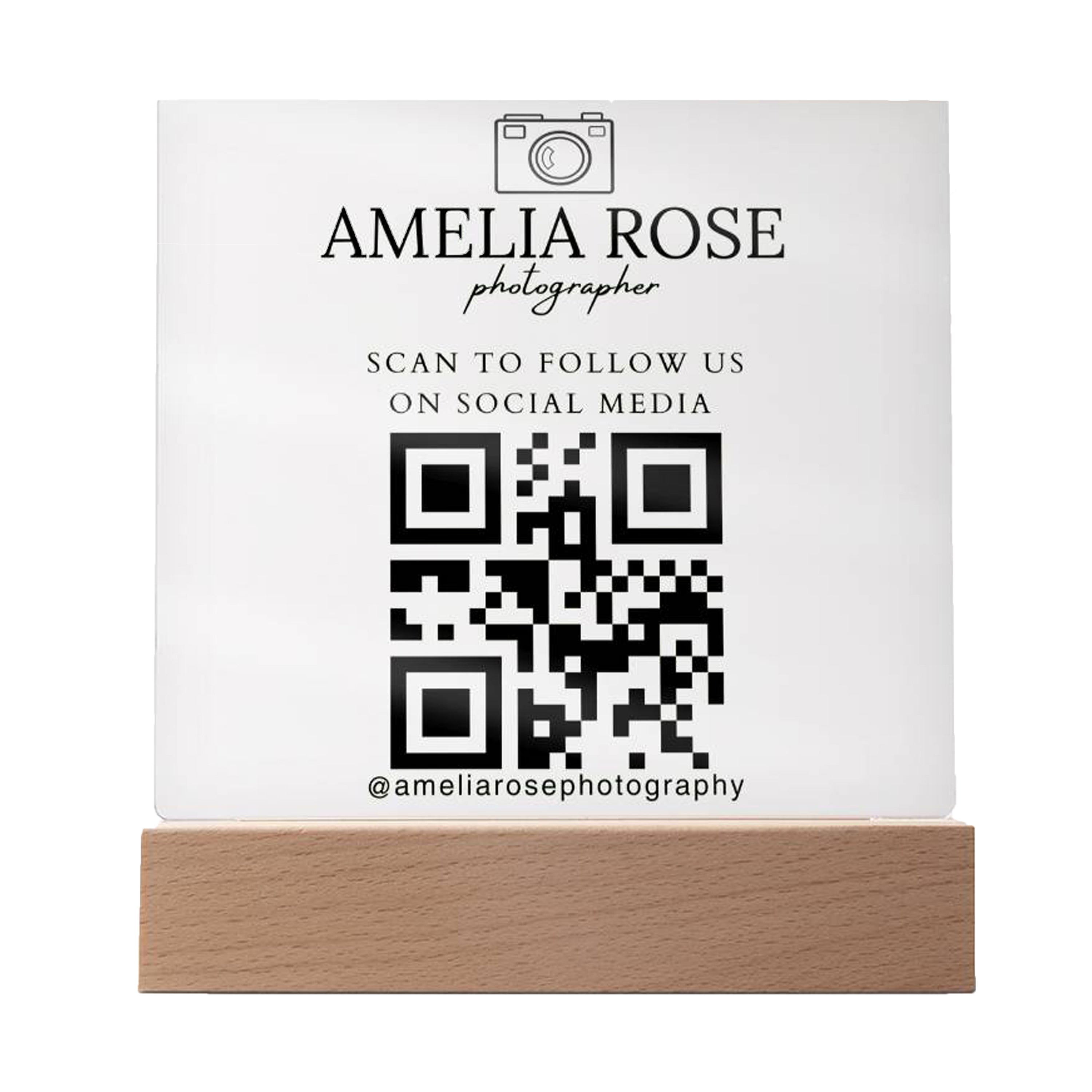 Stunning LED Personalized QR Code Acrylic Base, Custom Acrylic Base, C ...
