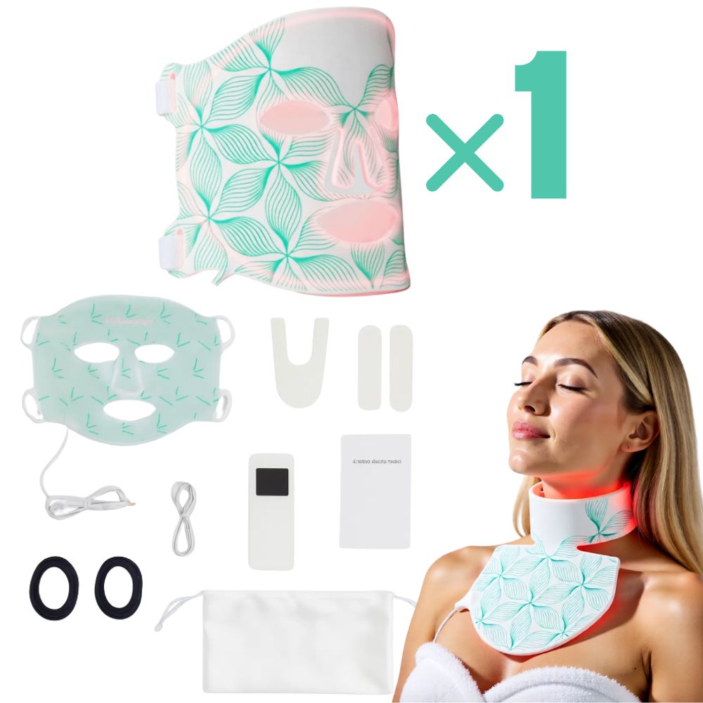 GlowSculpt™ Red Light Therapy Mask | Medical-Grade LED Facial & Décolleté Rejuvenator