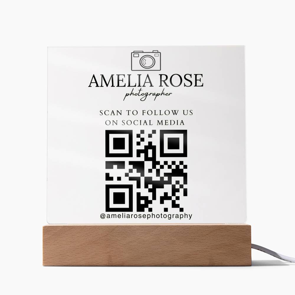 Stunning LED Personalized QR Code Acrylic Base, Custom Acrylic Base, Custom Signs