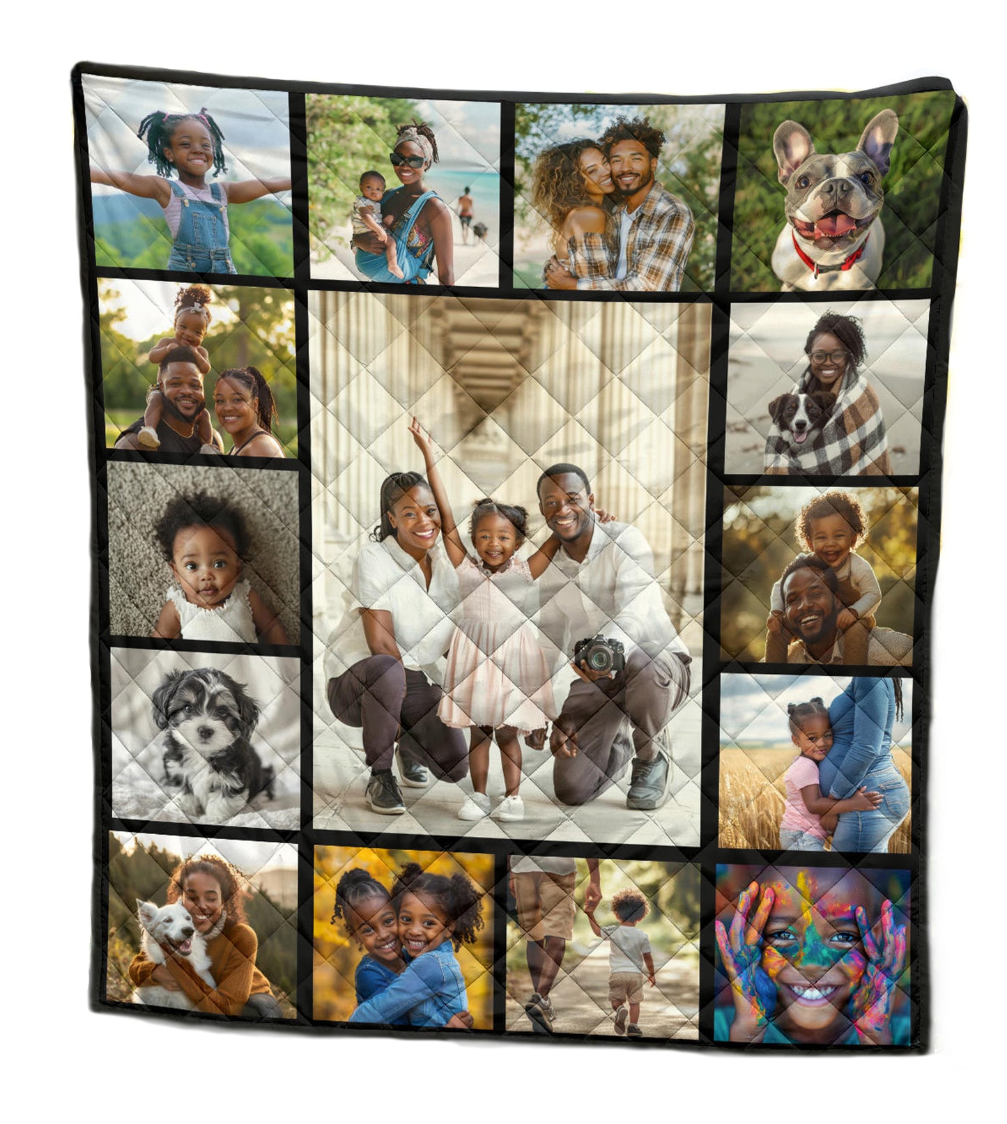 Custom Family Togetherness Quilt™ – Personalized Photo Blanket Family Quilt Offer