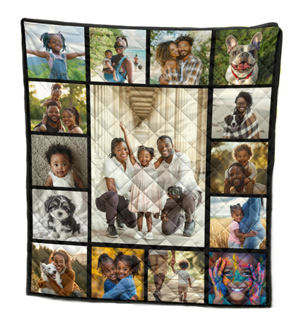 Custom Family Togetherness Quilt™ – Personalized Photo Blanket Family Quilt Offer