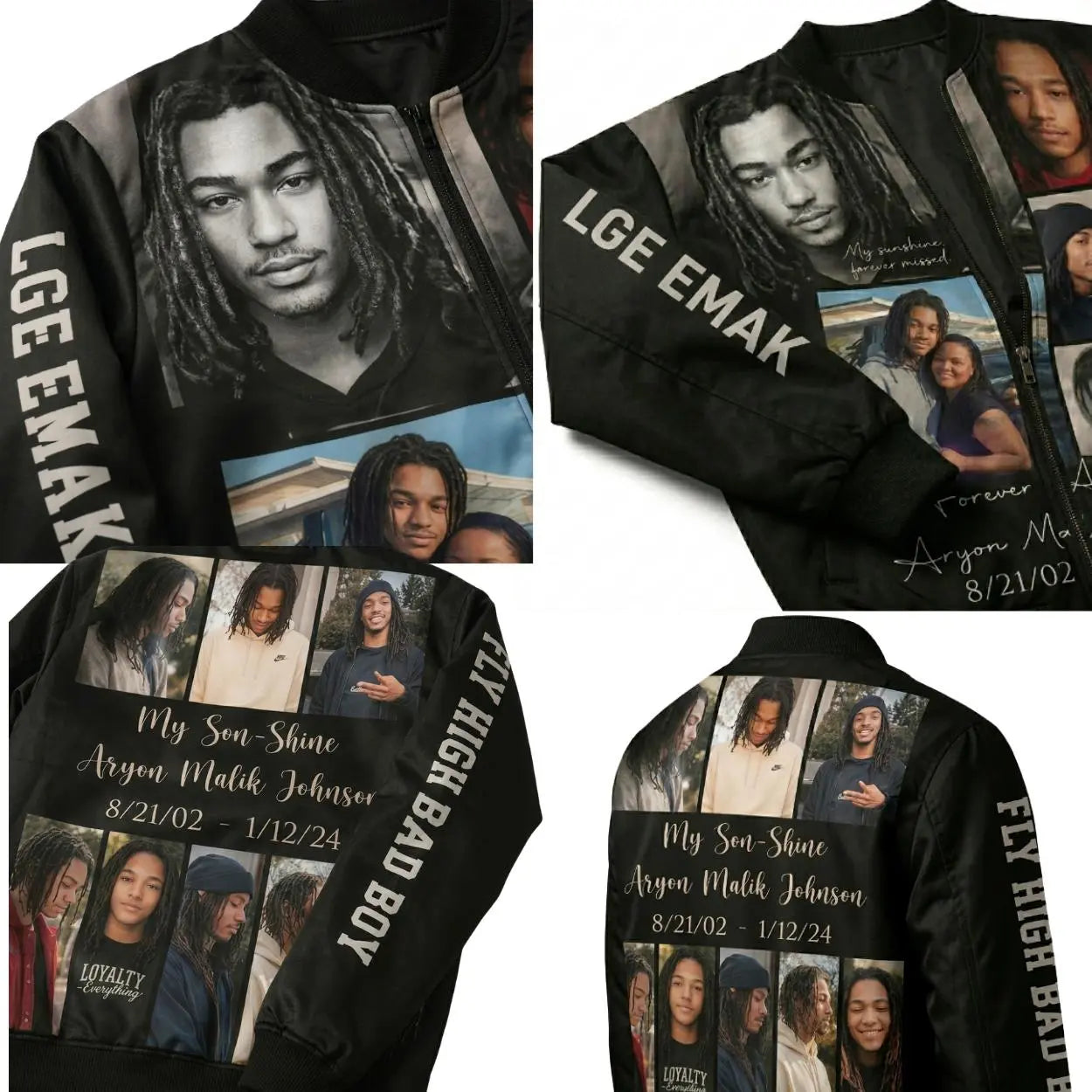 Custom Memorial Hoodie & Bomber Jacket – Personalized Photo Collage Tribute Gift