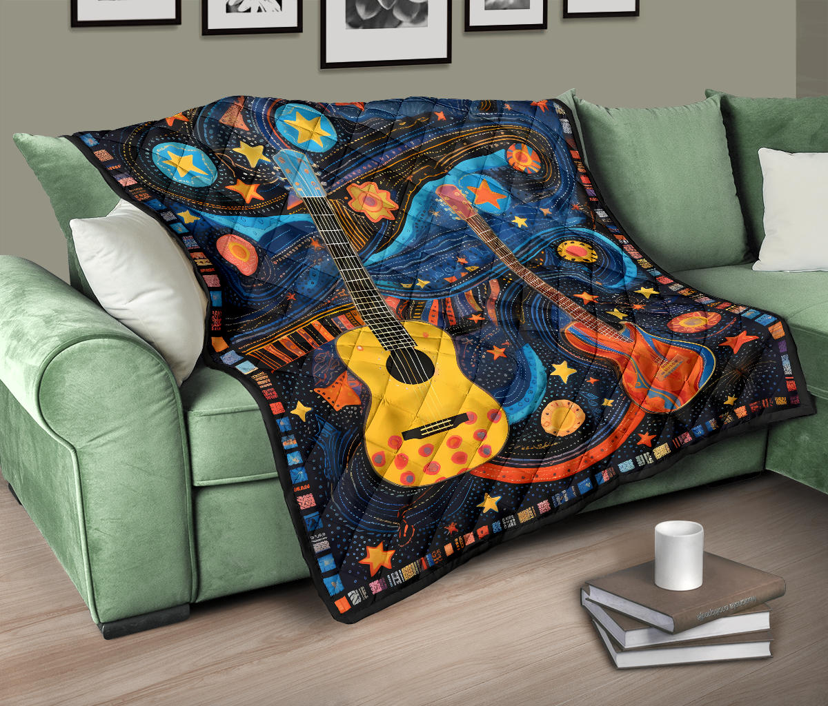 Colourful Guitar Quilt 1