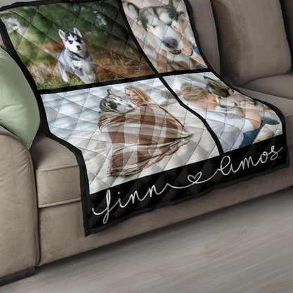 Custom Photo Quilt, Photo Quilt, Memory Quilt,Dog Quilt,Dog Mom,Dog Lover Gift,Gift For Dog Mom,Quilt Blanket,Custom Name Quilt,Personalized