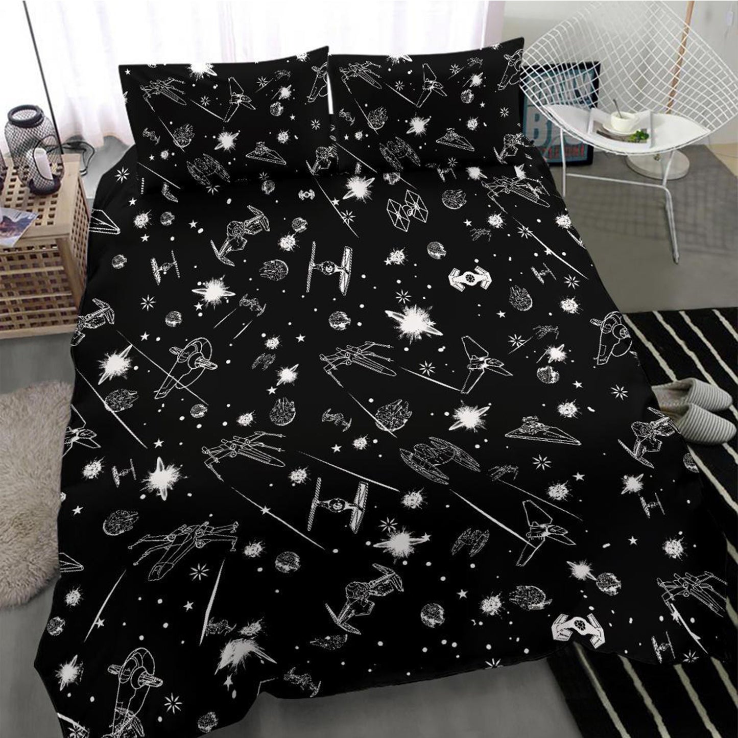 Star Duvet Cover Set with 2 Pillowcases + Free Fairy Lights – Ultimate Space Bedding