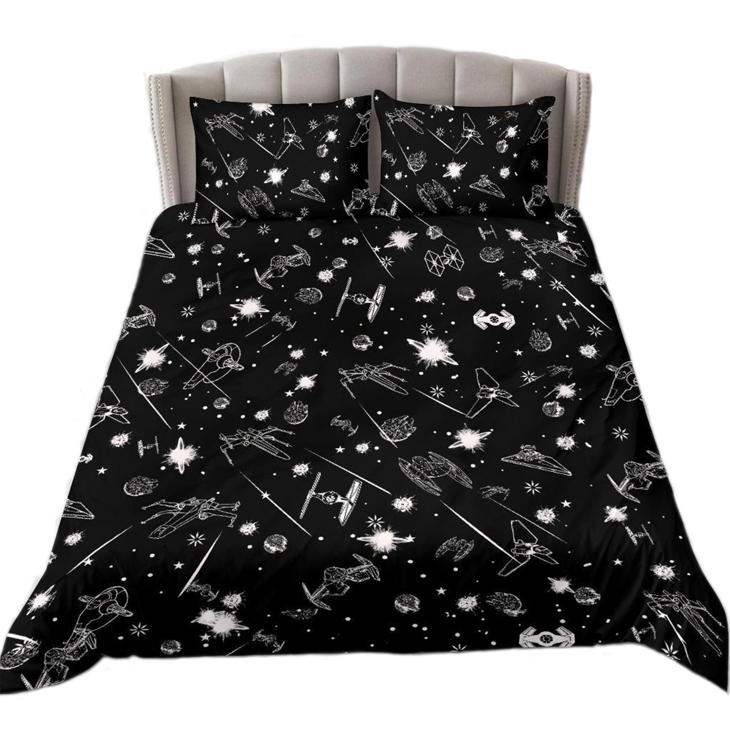 Star Duvet Cover Set with 2 Pillowcases + Free Fairy Lights – Ultimate Space Bedding