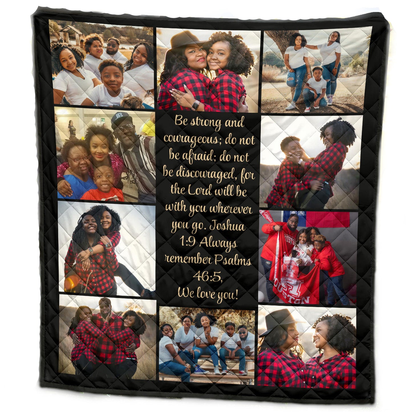 Custom Photo Quilt And Greeting Card Pack, Photo Quilt, Family Quilt, Family Blanket, Gift For Dog Mom,Quilt Blanket,Custom Name Quilt,