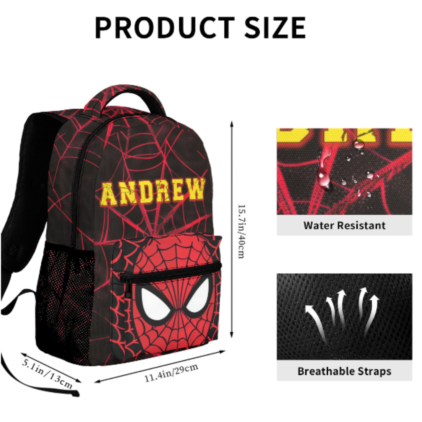 Kids Superhero Custom Name Kids Canvas Backpack, Custom Baby Backpack, Monogram Youth Backpacks, Preschool Book Bag, Cute School Bookbag,