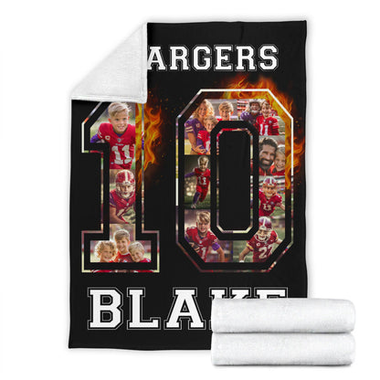 Custom Sports Blanket And Card PACK,Add Any Sport,Football,Hockey,Baseball,Soccer Player Blanket,Custom Name & Number Soft Cozy,Fleece Throw