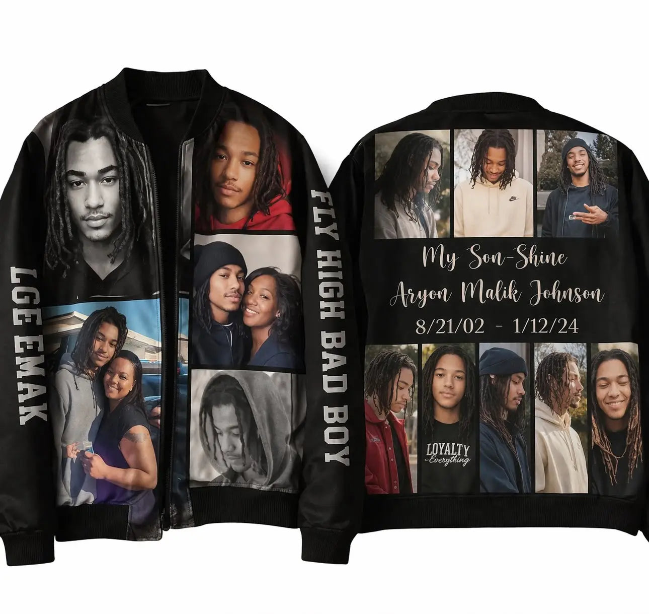 Custom Memorial Hoodie & Bomber Jacket – Personalized Photo Collage Tribute Gift