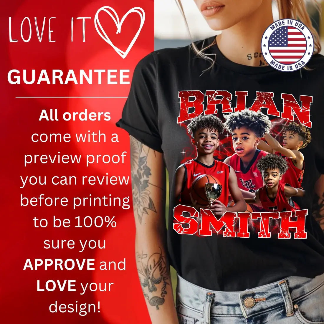 Celebrate Your Athlete | Custom Shirt Featuring Your Athlete’s Photos, Name & Team Colors
