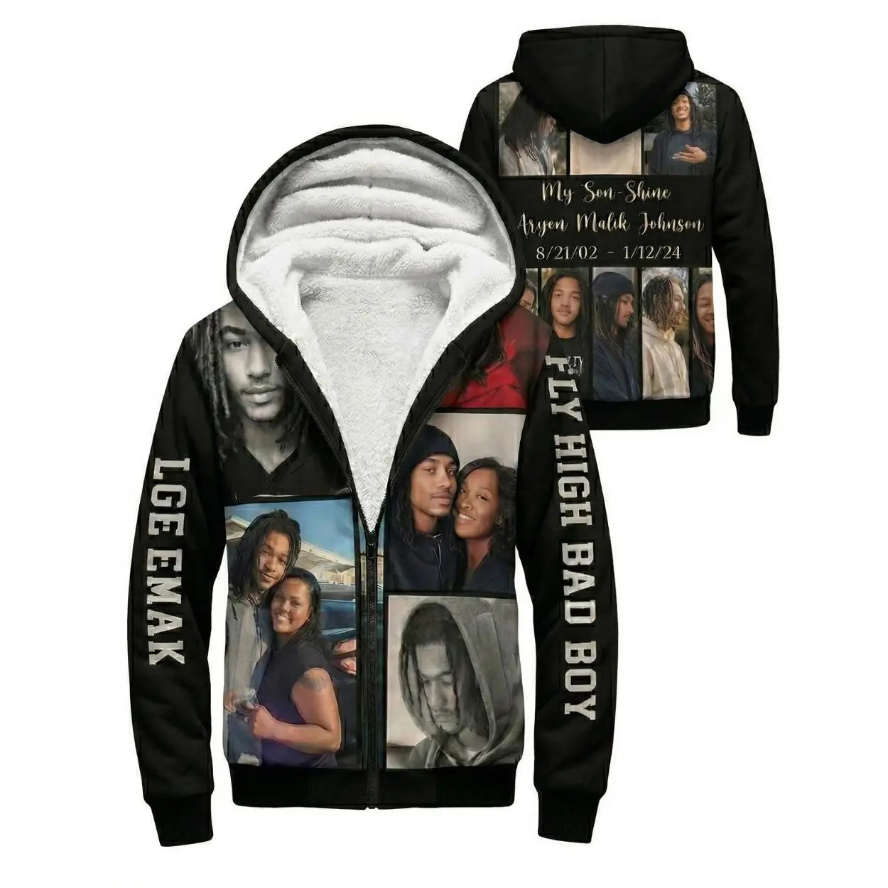 Custom Memorial Hoodie & Bomber Jacket – Personalized Photo Collage Tribute Gift