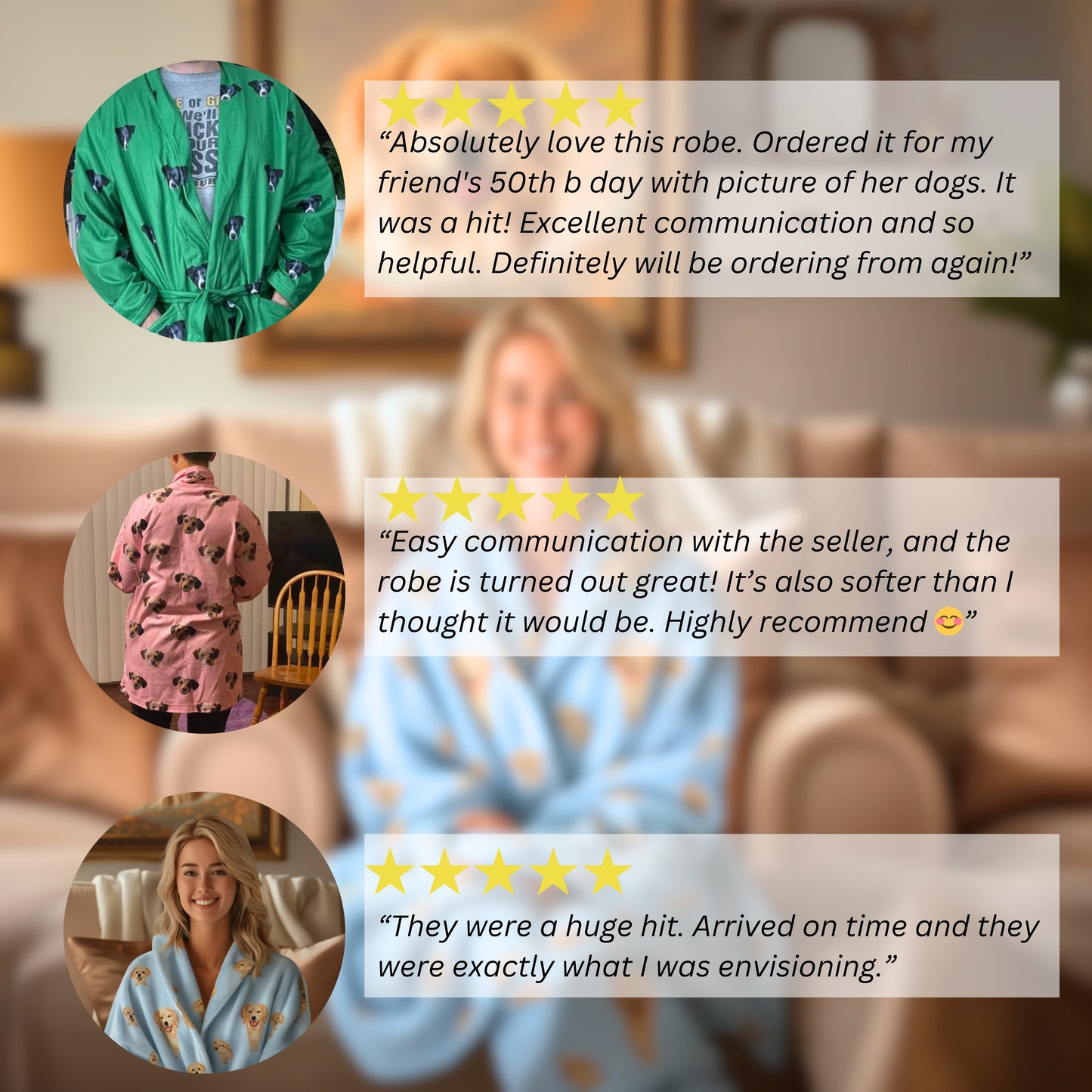 Custom Pet Face Bathrobe – Personalized Robe with Dog, Cat or Human Faces | Any Color | Gift for Pet Lovers