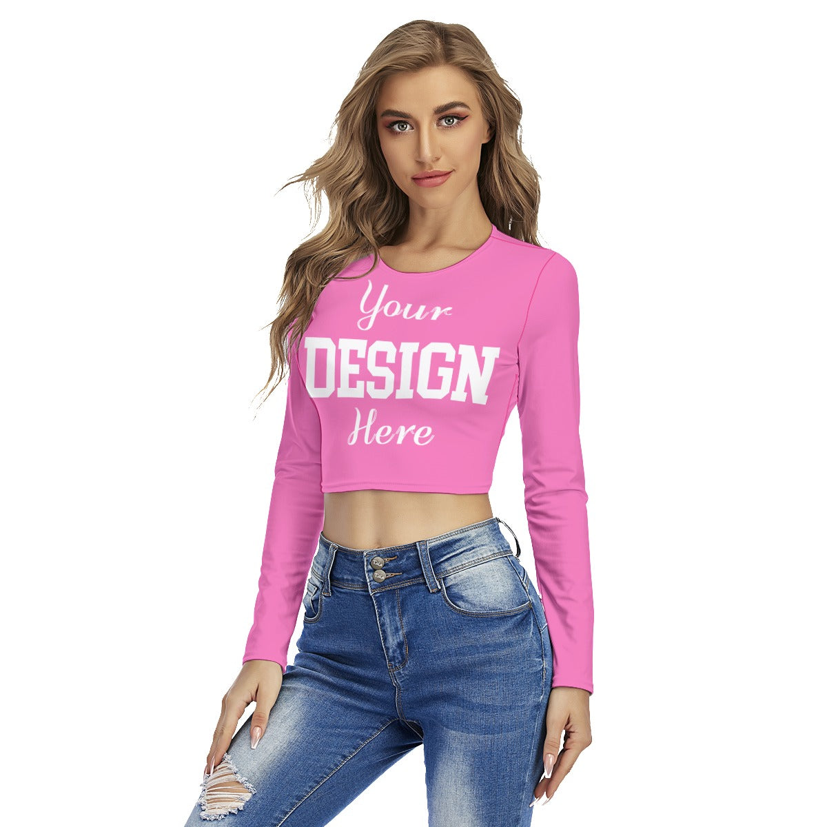 Design Your Pink Crop Top T-Shirt