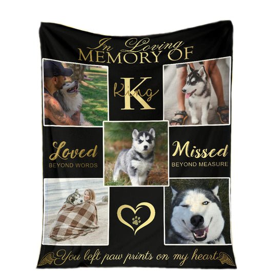 Custom Memorial Dog Photo Blanket Bereavement Gift