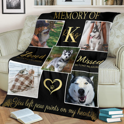 Custom Memorial Dog Photo Blanket Bereavement Gift