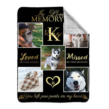 Custom Memorial Dog Photo Blanket Bereavement Gift