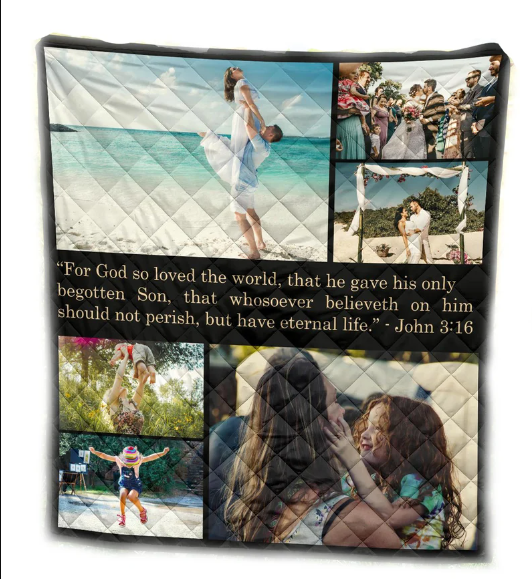 Custom Family Photo Quilt + Free "Paw Necklace" Gift Offer
