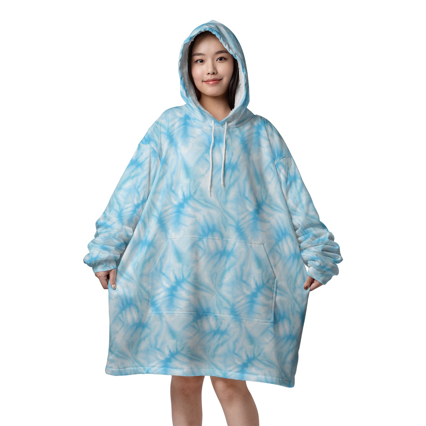 Wearable Blanket Hoodie for Women Men Youth, Add Your Own pattern, Oversized Hooded Blanket, Super Warm Soft Sherpa Inner Lining,Sweatshirt