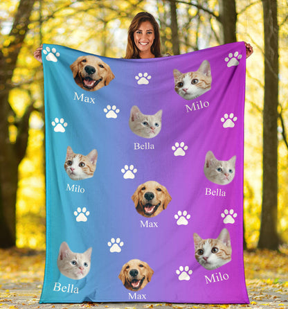 Pet Blanket - 3 pets colorful