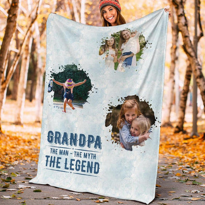 Custom Grandpa "The Myth The Legend" Blanket