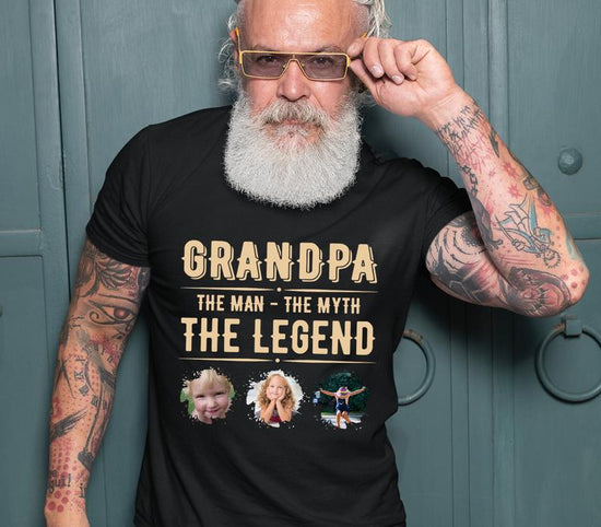 Mens Grandpa the King the Myth the Legend T-Shirt Gift