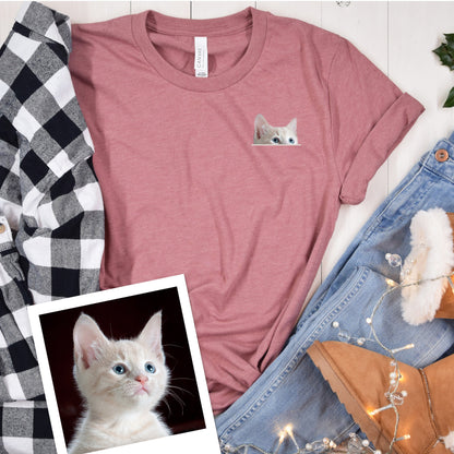 Custom Shirt, Cat Mom, Cat Hiding in Pocket Shirts, Cat Shirts, Pocket Cat tshirt, Kitten T-shirts, Cute Kitty in Pocket Tee, Cat Lover,Cat,