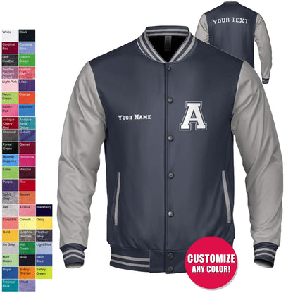 Custom Varsity Jacket - All-Season Light Weight, Adult Unisex Bomber jacket,Bomber,Varsity,Coat,Customized jacket,Wedding,Bride jacket,Team,