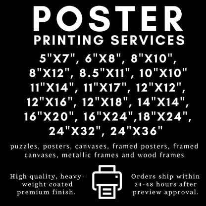 Custom Canvas, Poster, Puzzle, Framed Poster, Custom Printing Services, Fulfillment Services, Dropship Poster Printing, Printing Services.