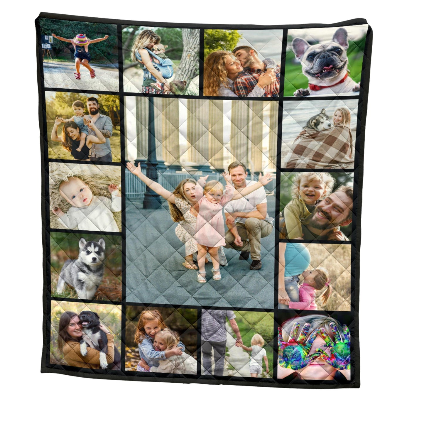 Custom Photo Quilt, Family Quilt, Couples Quilt, Family Blanket, Photo Quilt, Memory Quilt, Family Portrait,Quilt Blanket,Custom Name Quilt,
