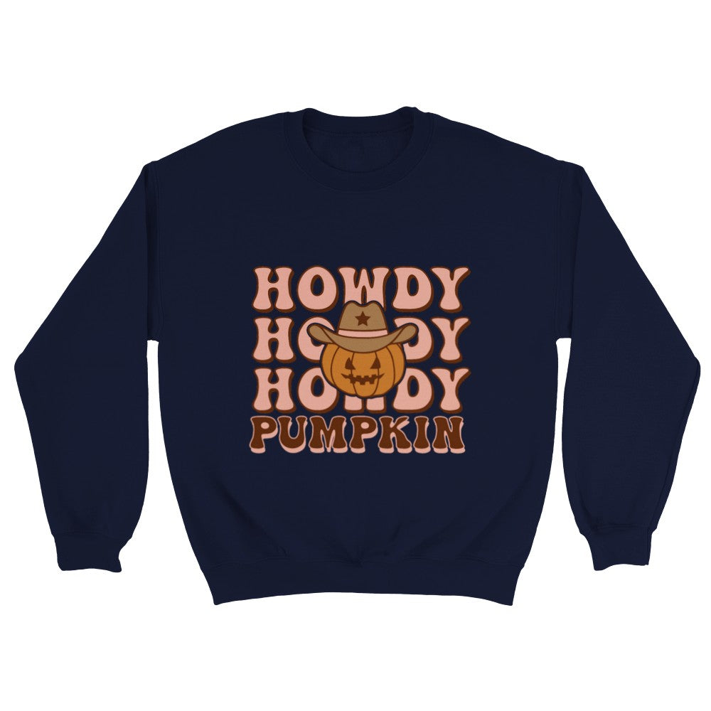 Cute Women's Western Halloween Sweatshirt,Howdy Pumpkin Western Halloween Sweatshirt, Retro Halloween Sweatshirt,Country Cowgirl Halloween